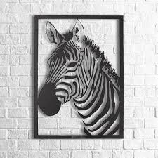 Black Zebra Metal Wall Art