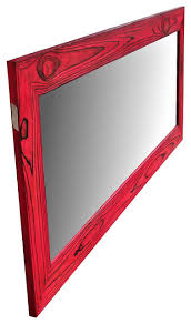 red mirror reclaimed wood mirror