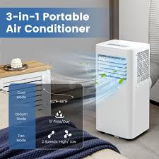 8000 btu ashrae portable air conditioner cools 250 sq ft 5000 btu costway