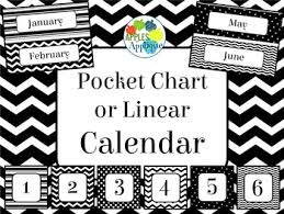 Classroom Calendar In Black And White Theme