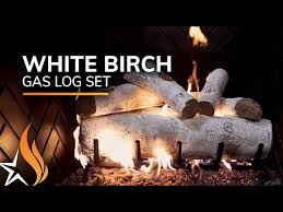 White Birch Vented Gas Logs Designer