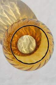 Vintage Amber Glass Light Shade Globe