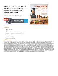vitamix cookbook pdf fill