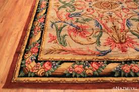 square antique spanish savonnerie rug