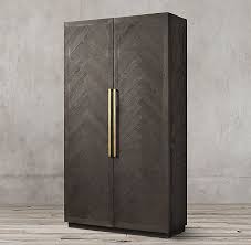 herringbone double door cabinet