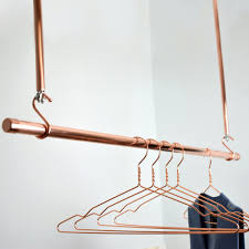 Clothes rail lisa, deep hanging rod, wall or ceiling mounting, iron steel wardrobe, holding device, industrial style clothes rail. Hanging Copper Clothes Rail Clothes Rack Hanging Rail Copper Rail By Proper Copper Design In Wall Mounted Wardrobes