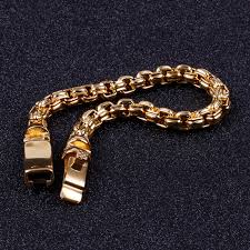 wristband bracelet with 18k gold plated