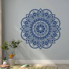Us 9 67 25 Off Wall Decal Mandala Yoga Lotus Flower Ornament Designs Decor Murals Yoga Studio India Meditation Bedroom Bohemian Sticker Ww 12 In