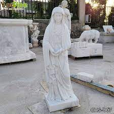 Catholic Garden White Marble Blessed