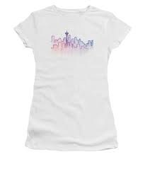 Seattle Skyline Watercolor Womens T Shirt