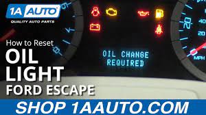 to reset oil light 08 12 ford escape