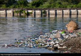 water pollution garbage on river