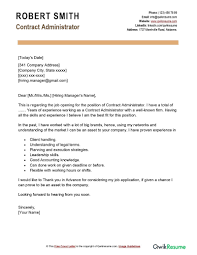 contract administrator cover letter