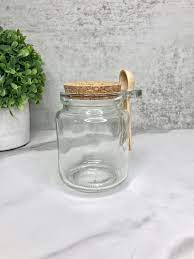 Glass Jar With Cork Lid And Wooden