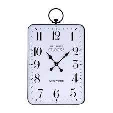 White Rectangle Iron Clock Warehouse