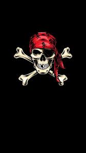 black pirate skull and