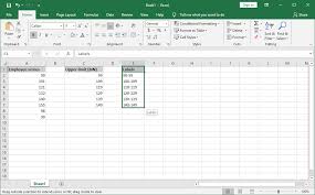 frequency distribution in excel