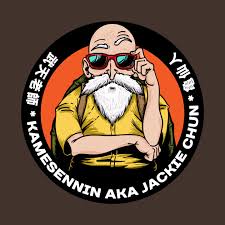 In episode 21 of dragon ball, an old warrior called jackie chan (a fake name for master roushi) was introduced. Kamesennin Aka Jackie Chun Dragon Ball T Shirt The Shirt List