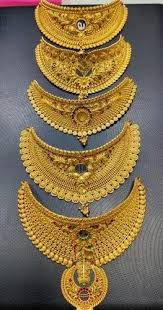wedding wear 22 k gold necklace set 50