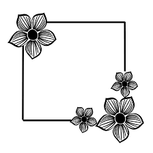 black text box e flowers frame