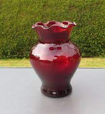 Small Ruby Red Glass Vase