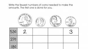 Exact Change Coin Chart Printable Activities Anywhere