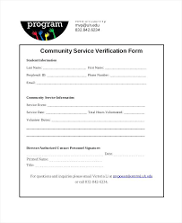 Community Service Form Template Verification Sample Letter Ooojo Co