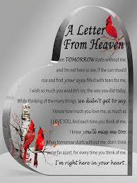 sympathy gift letter from heaven