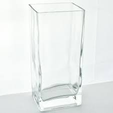 glass block flower vase 9 inch x 4 inch