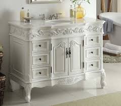 Vanities from our decorative accent collections include preassembled details, like carved side accents and toe kick skirts, to boost the style of your bath. 42 Inch Bathroom Vanity Classic Traditional Style Antique White Finish 42 Wx22 Dx37 25 H Dccf3882waw42