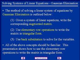 Linear Equations Gaussian Elimination