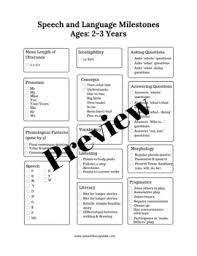 Speech Language Checklists And More Ages 0 5