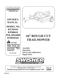swisher pol10544hd lawn mower user