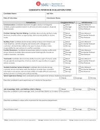 Best Photos Of Job Candidate Evaluation Form Job Interview