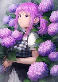 anime purple flowers cute