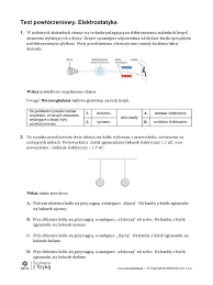 Test Powtorzeniowy 2 Elektrostatyka | PDF