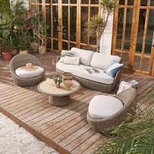 Outdoor 2 Seater Sofa 2 Lounge Chairs