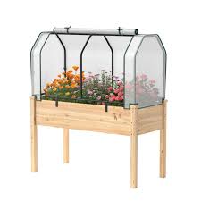 Costway Wood Raised Garden Bed With