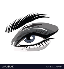 black cat eye makeup art long lashes