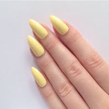 The purple, blue and orange were on the dark side and the pink was almost hot/neon pink. Almond Pastel Yellow Acrylic Nails Nail And Manicure Trends