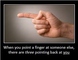 When you point a finger at someone else, there are three pointing back at  you. | Finger, Pointing fingers, Mudras