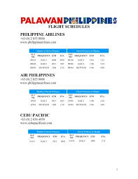 flight schedules philippine airlines