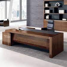 Business workplace and business wooden table over summer window background. High Gloss Ceo Office Furniture Luxury Office Table Executive Desk Leather Top Office Furniture Modern Modern Home Office Furniture Office Table Design