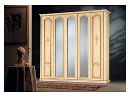 There‚äôs plenty of choice with mirrored wardrobes. Antique Style Wardrobe 3 Mirror Doors 2 Wooden Doors Decorated By Hand Idfdesign