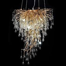 Tiered Gold Droplet Chandelier
