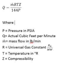 volume and m flow calculations for gases