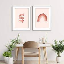 aesthetic room decor set of two prints