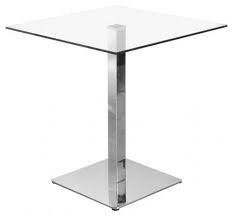 Square Clear Glass Bistro Dining Table 70cm