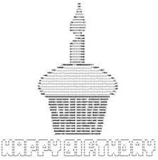 Don't forget to blow out the candles! Birthday Wishes Ascii Art Studentschillout
