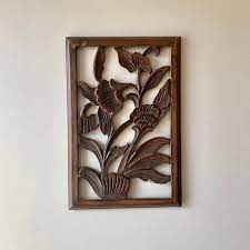 Hand Carved Wooden Wall